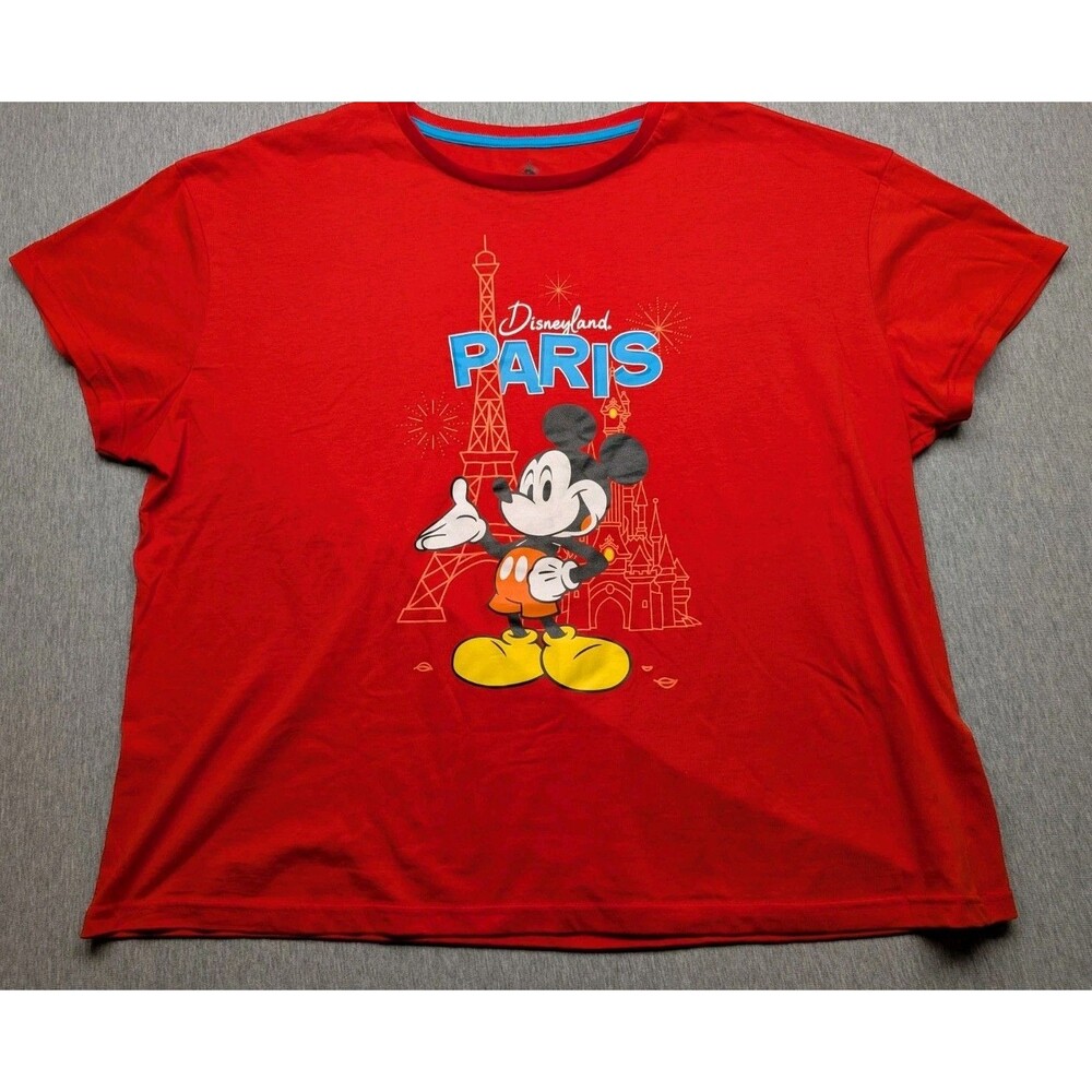 DISNEYLAND PARIS MICKEY MOUSE GRAPHIC SHIRT XXL 100% Cotton Super Soft EXCELLENT